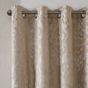 Knitted Jacquard Damask Total Blackout Grommet Top Curtain Panel(Only 1 Pc Panel) - as Pic