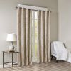 Knitted Jacquard Damask Total Blackout Grommet Top Curtain Panel(Only 1 Pc Panel) - as Pic