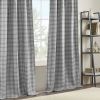 Plaid Rod Pocket and Back Tab Curtain Panel with Fleece Lining(Only 1 Pc Panel) - as Pic