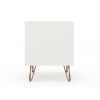 Manhattan Comfort Rockefeller 1.0 Mid-Century- Modern Nightstand with 1-Drawer in White - Default Title