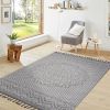 4X6 Gray/White /Medallion Indoor/Outdoor Area Rug - as Pic