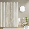 Cotton Printed Shower Curtain with Chenille - as Pic