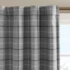 Plaid Faux Leather Tab Top Curtain Panel with Fleece Lining(Only 1 Pc Panel) - as Pic