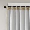 Jacquard Lined Total Blackout Rod Pocket/Back Tab Curtain Panel(Only 1 Pc Panel) - as Pic