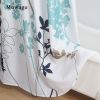 Muwago Silhouette Dandelion Floral Plants Printed Shower Curtain Bathing Cover Polyester Waterproof Blue Leaves Bathroom Curtain - W78"*H78"