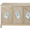 Modern 4-Door Cabinet with Mirrored Decorative Doors,for Bedroom,Living Room,Office,Easy Assembly - Wood