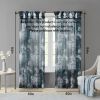 Printed Floral Twist Tab Top Voile Sheer Curtain - as Pic