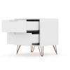 Manhattan Comfort Rockefeller 2.0 Mid-Century Modern 2-Drawer Nightstand in White - Default Title