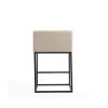 Manhattan Comfort Embassy 34 in. Cream and Black Metal Counter Height Bar Stool - Default Title