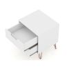 Manhattan Comfort Rockefeller 2.0 Mid-Century Modern 2-Drawer Nightstand in White - Default Title