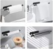 Paper Towel Holder Under Cabinet, Adhesive Stailess Steel Paper Towel Rolls Holder Wall Mount for Kitchen Bathroom - Black