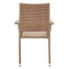 Manhattan Comfort Genoa Patio Dining Armchair in Nature Tan Weave - Default Title