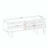 Manhattan Comfort Liberty 62.99" Mid-Century Modern TV Stand with 3 Shelves and 2 Doors in Rustic Brown and 3D Brown Prints - Default Title