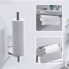 Paper Towel Holder Under Cabinet, Adhesive Stailess Steel Paper Towel Rolls Holder Wall Mount for Kitchen Bathroom - Silver