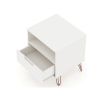 Manhattan Comfort Rockefeller 1.0 Mid-Century- Modern Nightstand with 1-Drawer in White - Default Title