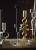 Vintage Glass French Style Candlestick Crystal Glass Candle Holders Simple Wedding Romantic Candlelight Dinner Home Decoration - A