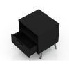 Manhattan Comfort Rockefeller 1.0 Mid-Century- Modern Nightstand with 1-Drawer in Black - Default Title