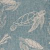 Home Decor Coastal Bordered Coral Reef Indoor/Outdoor Accent Rug - Aqua|White - 7'6" X 9'5"