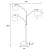 White and Stain Nickel Trio Drum Shade Floor Lamp - as Pic