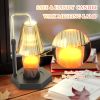 Candle Warmer Lamp Dimmable And Timer Candle Warmer Height Adjustable For Jar Scented Candles For Home Decor Amber Glass And Black Base - Black