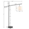 Adjustable Arched Floor Lamp with Drum Shade - as Pic