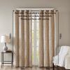 Knitted Jacquard Damask Total Blackout Grommet Top Curtain Panel(Only 1 Pc Panel) - as Pic