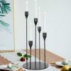 5 Head Luxury Metal Candle Holders Exquisite Candlestick Candle Stand Wedding Table Centerpieces Christmas Home Party Decoration - 5 heads Black - CN