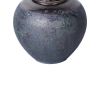 Vintage Smoke Ceramic Vase 8.7"D x 8.7"H - Artisanal Piece for Your Home - as Pic