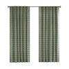 Plaid Faux Leather Tab Top Curtain Panel with Fleece Lining(Only 1 Pc Curtain Panel) - as Pic