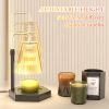 Candle Warmer Lamp Dimmable And Timer Candle Warmer Height Adjustable For Jar Scented Candles For Home Decor Amber Glass And Black Base - Black