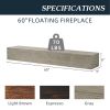 60" Rustic Wood Fireplace Mantel,Wall-Mounted & Floating Shelf for Home Decor - as Pic