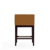 Manhattan Comfort Kingsley 34 in. Camel and Dark Walnut Beech Wood Counter Height Bar Stool - Default Title