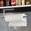 Paper Towel Holder Under Cabinet, Adhesive Stailess Steel Paper Towel Rolls Holder Wall Mount for Kitchen Bathroom - Silver