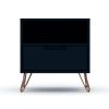 Manhattan Comfort Rockefeller 1.0 Mid-Century Modern 1-Drawer Nightstand in Midnight Blue - Default Title
