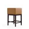 Manhattan Comfort Kingsley 34 in. Camel and Dark Walnut Beech Wood Counter Height Bar Stool - Default Title