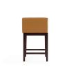Manhattan Comfort Kingsley 34 in. Camel and Dark Walnut Beech Wood Counter Height Bar Stool - Default Title