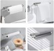 Paper Towel Holder Under Cabinet, Adhesive Stailess Steel Paper Towel Rolls Holder Wall Mount for Kitchen Bathroom - Silver