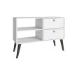Manhattan Comfort Practical Dalarna TV Stand with 2 Open Shelves and 2-Drawers in White - Default Title