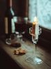 Vintage Glass French Style Candlestick Crystal Glass Candle Holders Simple Wedding Romantic Candlelight Dinner Home Decoration - A