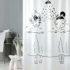Couples PEVA Bathroom Shower Curtain Waterproof Shower Curtain Bathroom Decoration, 71x71inch White - Default