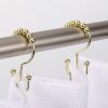 Double Shower Curtain Hooks Stainless Steel Rolling Shower Rings for Curtain Rod, Set of 12Pcs - Matte Nickel - 12 Pieces Hooks