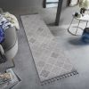 NAAR Guros Collection 2X8 White/Grey /Trellis Indoor/Outdoor Area Rug - as Pic