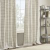 Plaid Rod Pocket and Back Tab Curtain Panel with Fleece Lining - as Pic