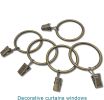 10 Pack Curtain Rings with Clips, Curtain Clip Rings Hooks, Drape Sliding Eyelet Rings - Gold - 32mm