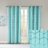 Total Blackout Metallic Print Grommet Top Curtain Panel(Only 1 Pc Panel) - as Pic