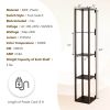 64 Inch Floor Lamp with 3-Level Dimmable LED Bulbs and Rotatable LED Poles - Walnut