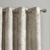 Knitted Jacquard Paisley Total Blackout Grommet Top Curtain Panel(Only 1 Pc Panel - as Pic
