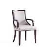 Manhattan Comfort Grand Faux Leather Dining Armchair in Light Grey - Default Title