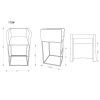 Manhattan Comfort Embassy 34 in. Cream and Black Metal Counter Height Bar Stool - Default Title