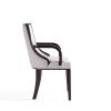 Manhattan Comfort Grand Faux Leather Dining Armchair in Light Grey - Default Title